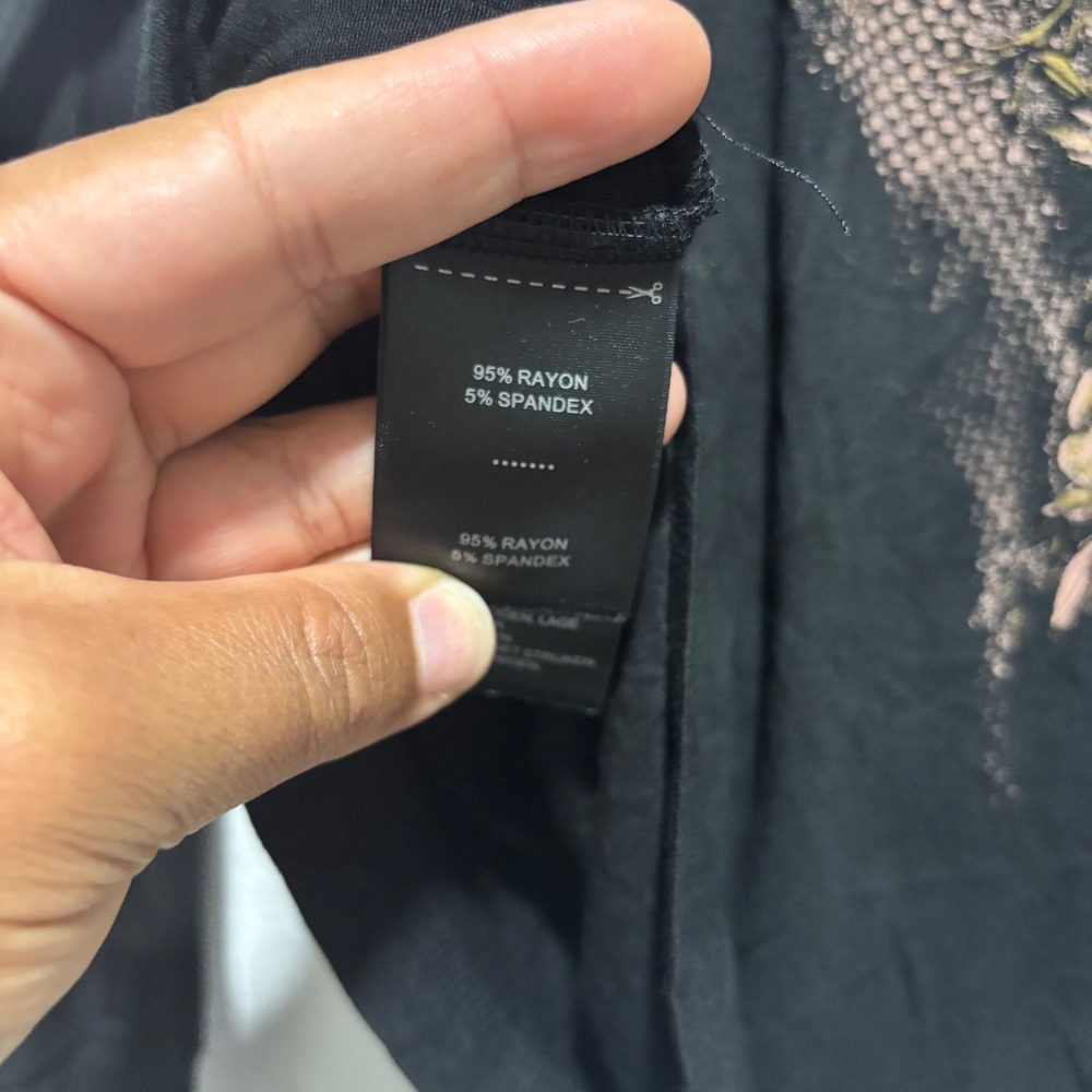 Harley-Davidson Womens XL Black Skull Floral Mesh Long Sleeve Graphic Top Shirt - Picture 8 of 9